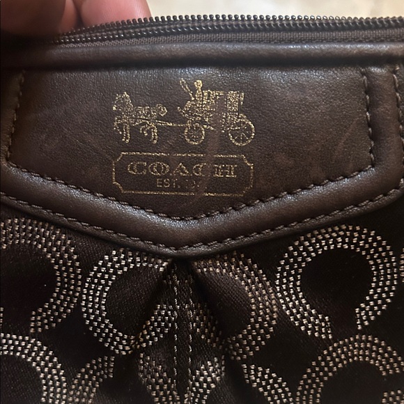 Coach Dark Brown Wristlet with Gold Details - Picture 7 of 7